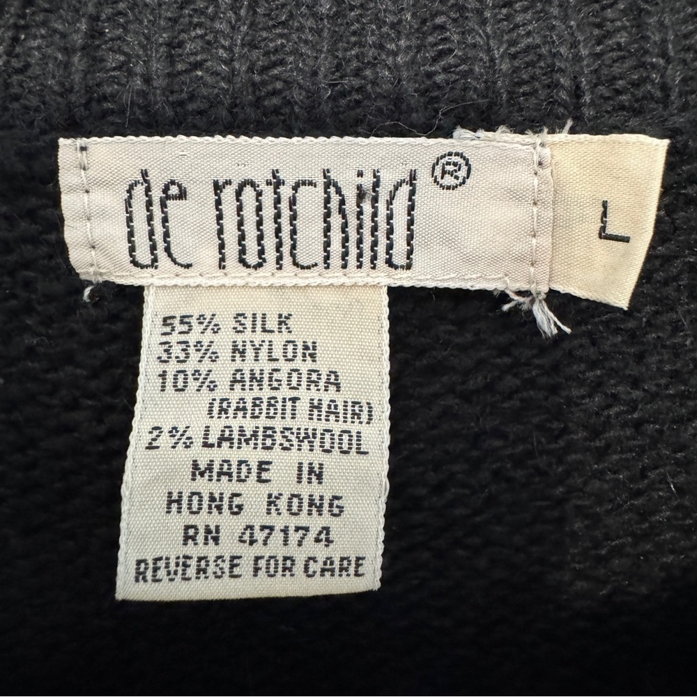Vintage de Rotchild Sequin Sweater | Silk Angora Blend | Size L - Picture 3 of 4
